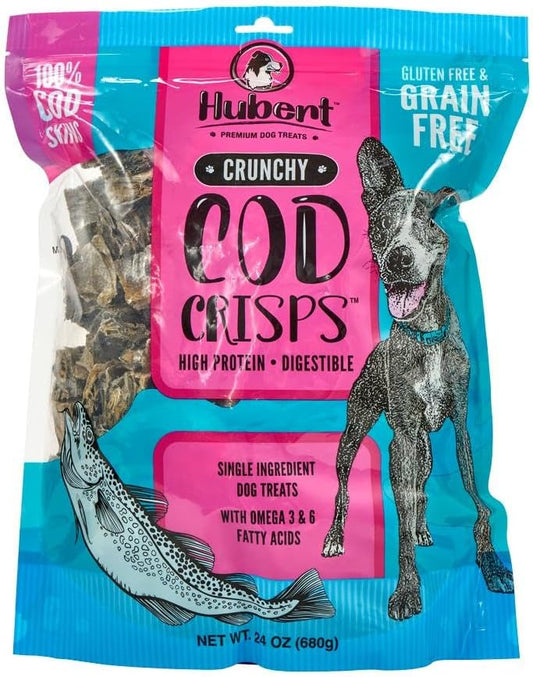 Hubert Pet Premium Cod Skin Crisps - Single Ingredient Natural Dog Treats for All Breeds, No Artificial Anything - 1.5 lbs Bag