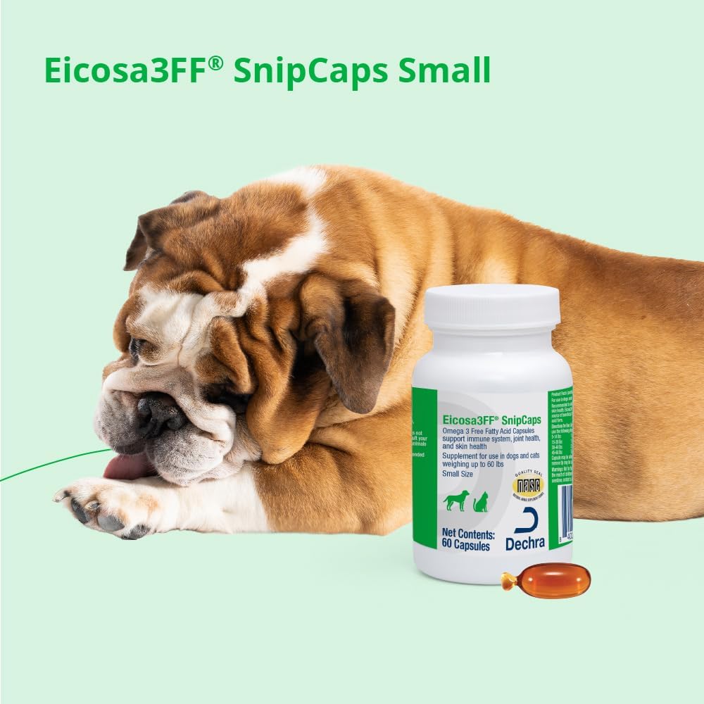 Eicosa3FF SnipCaps Omega 3 Free Fatty Acid Capsules for Dogs and Cats - Small, 60 ct
