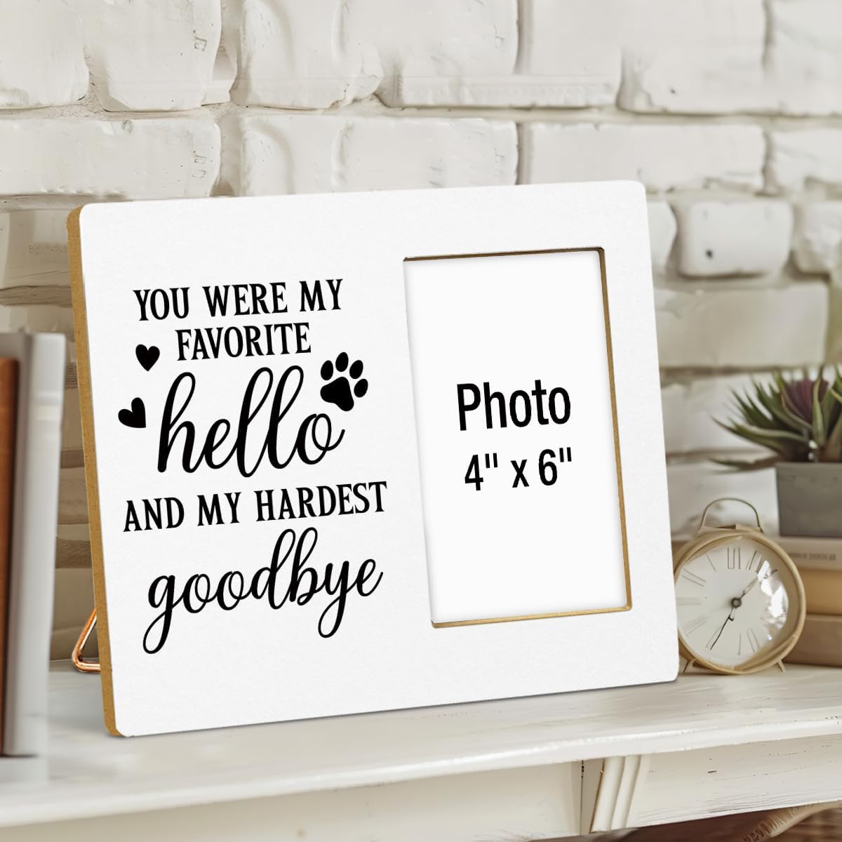 Dog Memorial Gifts for Loss of Dog, Pet Memorial Gift Photo Frame, Sympathy Gifts for Pet Lovers, Cat Passing Away Bereavement Remembrance Wooden Picture Frames, Photo 4 x 6 Inches