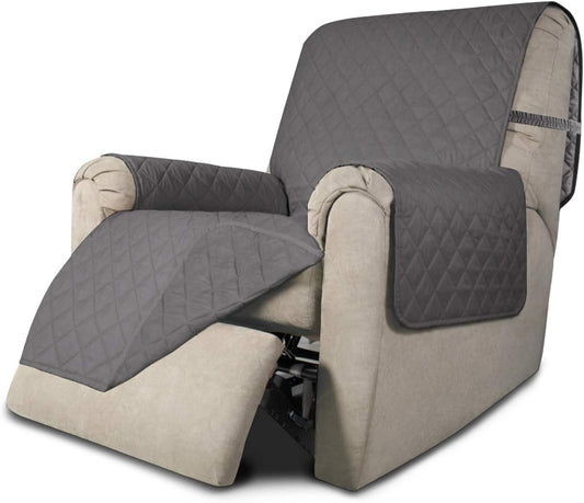 Easy-Going Recliner Chair Slipcover Reversible Sofa Cover Water Resistant Couch Cover Furniture Protector with Elastic Straps for Pets Dog (Recliner, Gray/Gray)