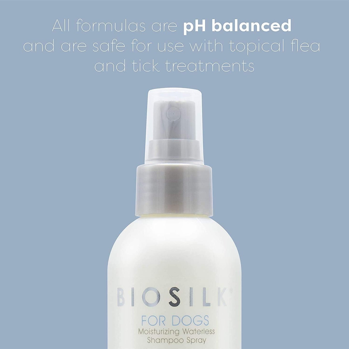 BioSilk for Dogs Silk Therapy Deep Moisture Waterless Shampoo Spray, 2 Pack | Waterless Dog Shampoo Spray for All Dogs and Puppies | 8 Fl Ounces, Pack of 2