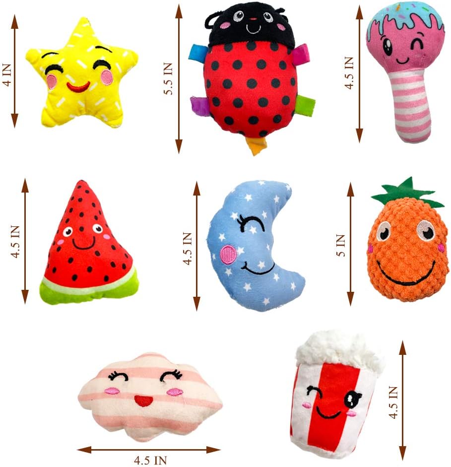 Jalousie 18 Pack Dog Squeaky Toys Cute Stuffed Pet Plush Puppy Chew for Small Medium Pets - Bulk