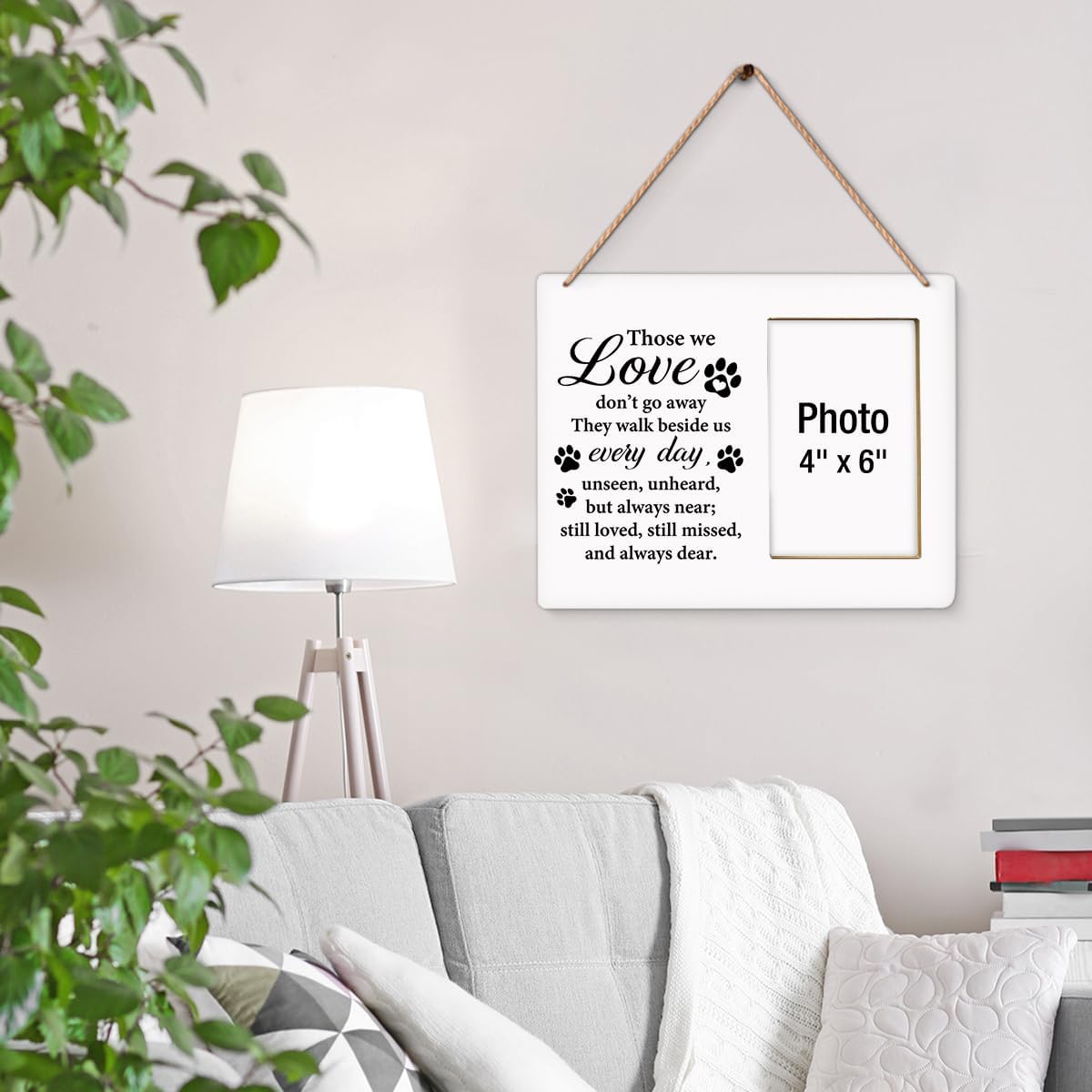 Pet Memorial Gift for Dogs Picture Frame, Sympathy Gifts for Loss of Loved Pet, Dog Bereavement Gifts, Cat Remembrance Gift Wood Photo Frames, 4 x 6 Inch Photo