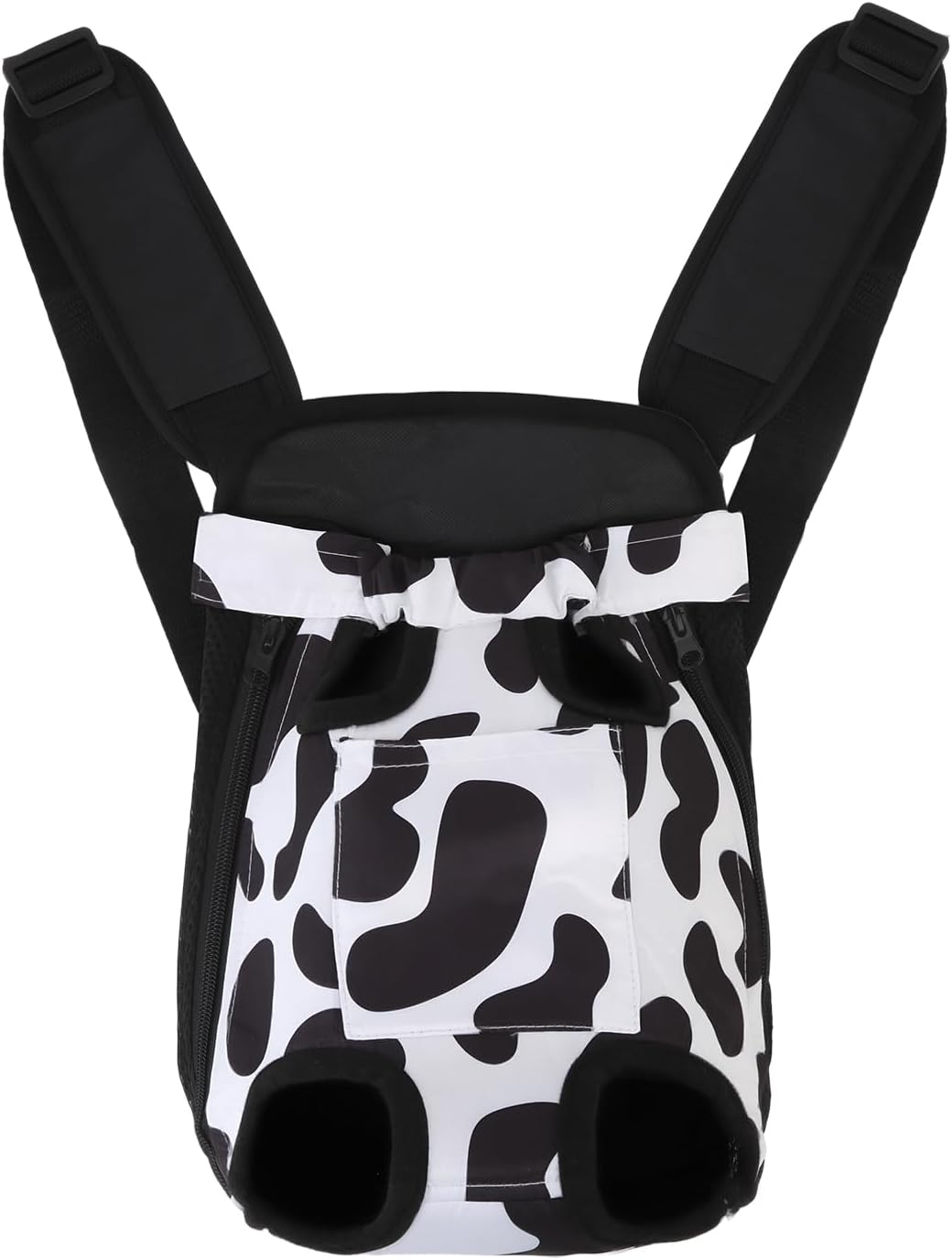 Inspack Dog Backpack Carrier/Cat Carrier, Adjustable Pet Front Carriers Travel Bag for Puppy Medium Dogs, Legs Out, Soft Ventilated Doggie Chest Carry Backpacks for Hiking/Camping, 4-7 lbs, Cow Print
