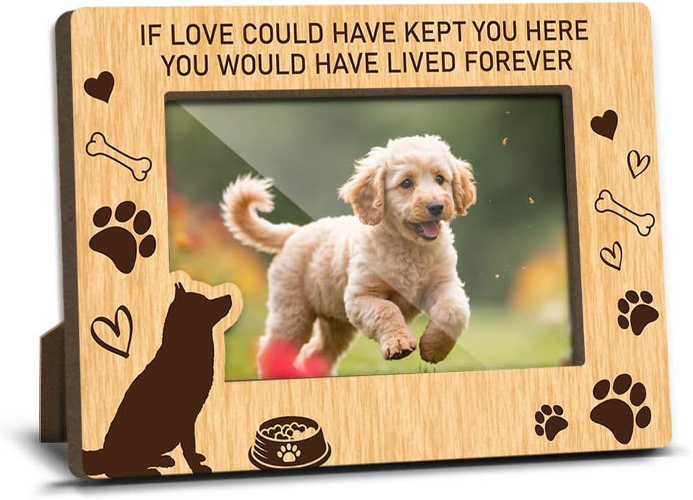 Dog Memorial Photo Frames Dog and Cat Loss Remembrance Gift Sympathy Keepsake for Pet Lovers Condolence Present for Pet Owner If love Could Have Kept You Here Picture Frames 4x6 Photo - YY014