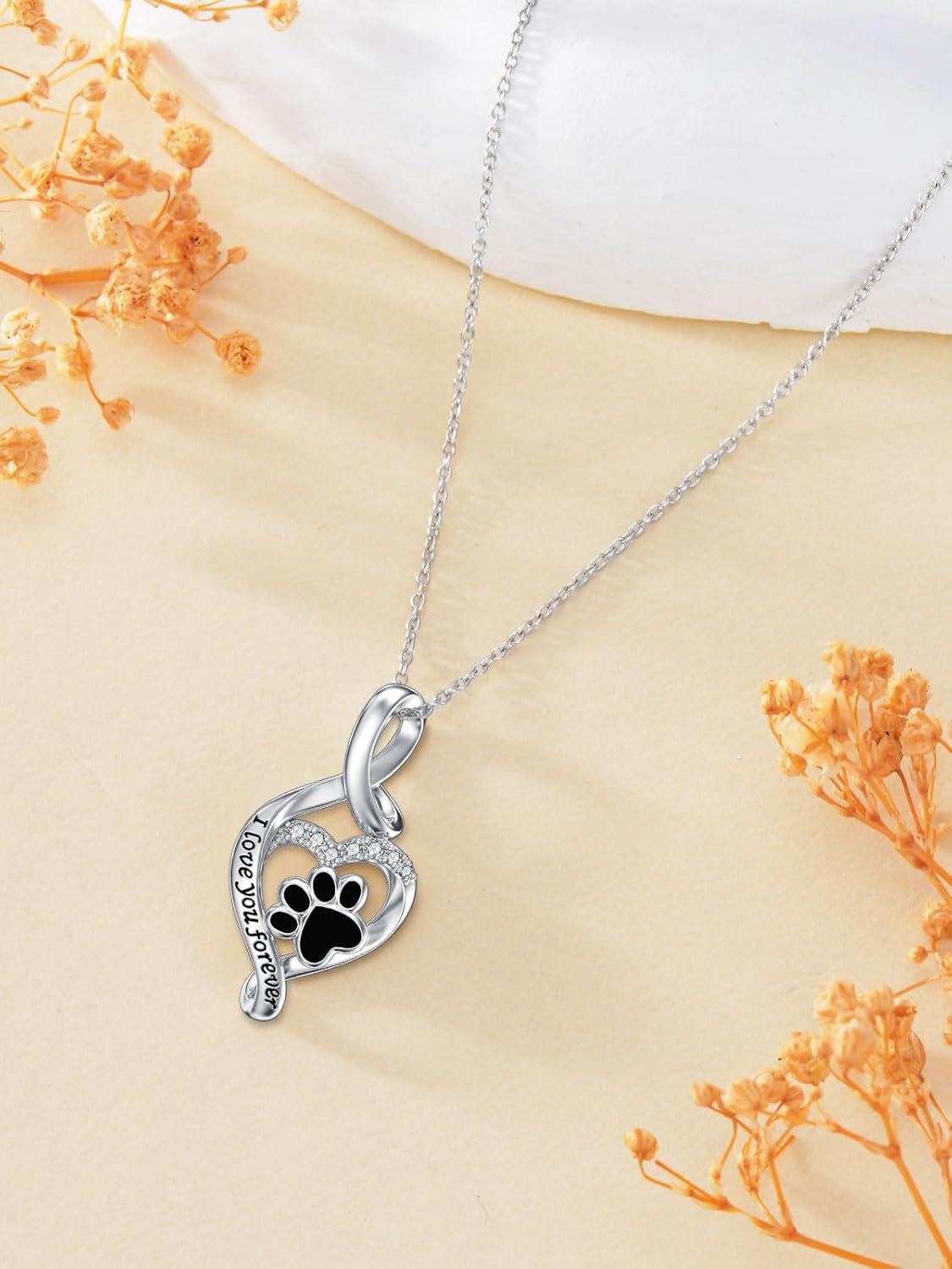 Sterling Silver Pet Urn Necklace for Ashes - Memorial Keepsake for Dog, Cat Pet
