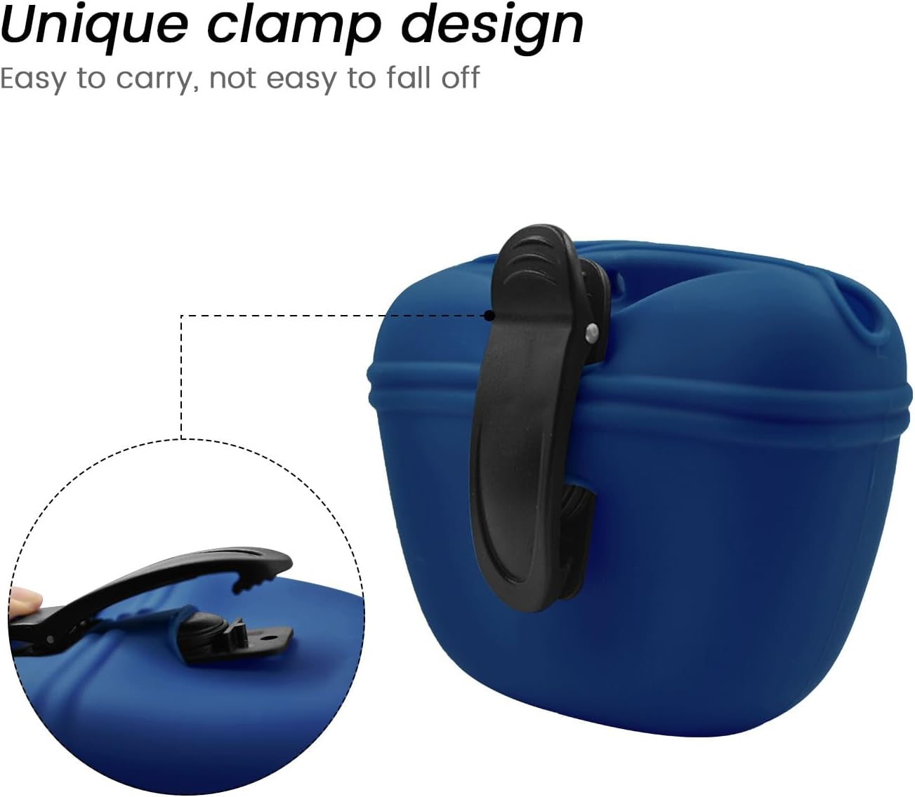 AUDWUD Silicone Dog Treat Pouch,Clip on Portable Training Container,Convenient Magnetic Buckle Closing and Waist Clip,No BPA