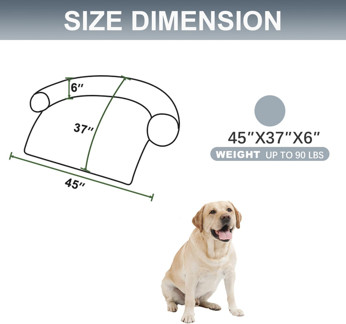 Calming Dogs/Cats Bed Mats, Dog Pad Washable Removable Couch Cover, Plush Long Fur Mat for Pets, Waterproof Lining, Perfect for Small, Medium and Large Dogs and Cats (Gradient Gray, 45"x37")