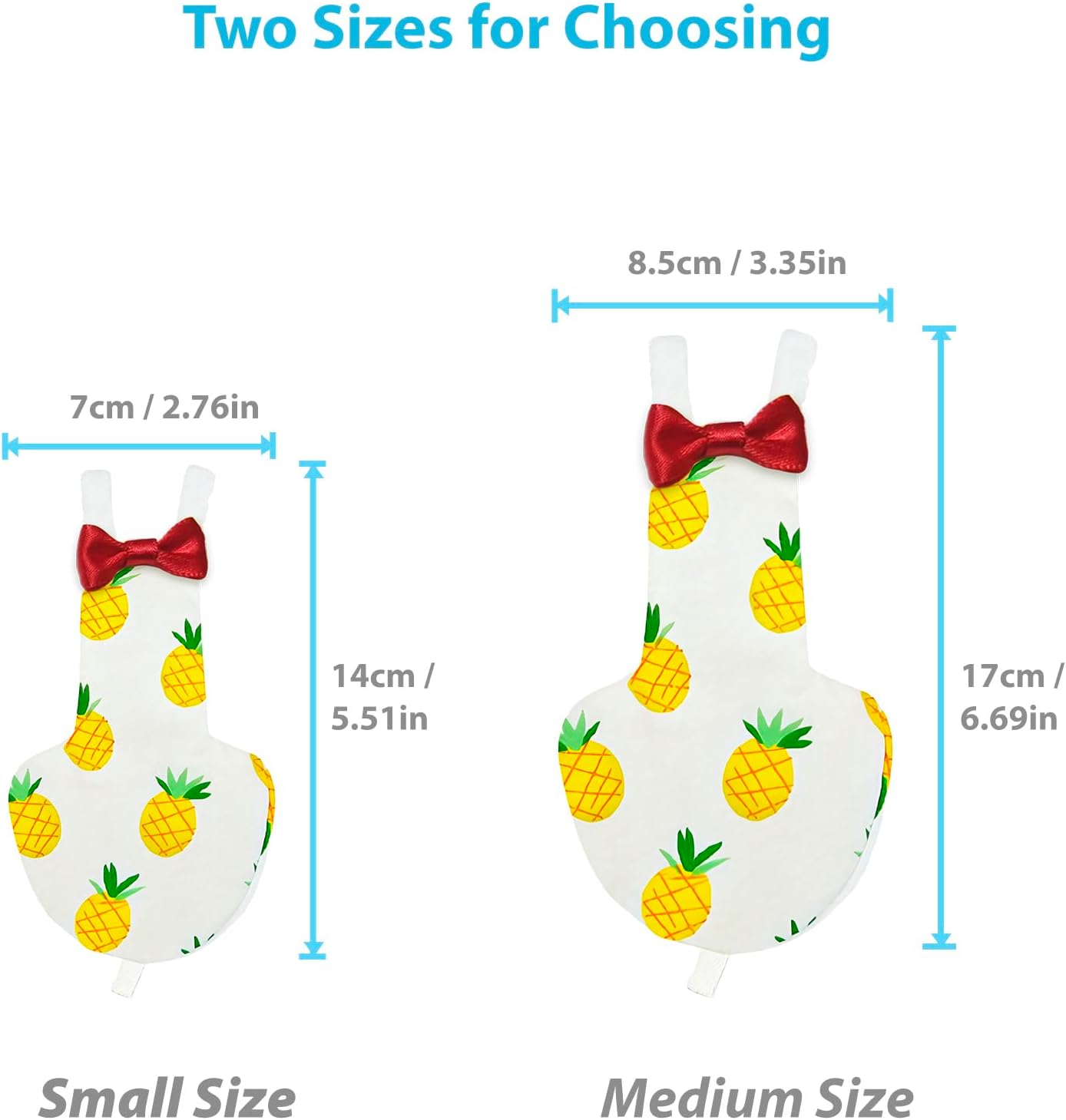 UKJENT Bird Diaper Protective Parrot Nappy - 2 Pack, Reusable Flight Suit with Waterproof Inner Layer, Washable Cute Urine Wet Suit for Parakeet Cockatiel Mini Macaw Budgie Canary(M)