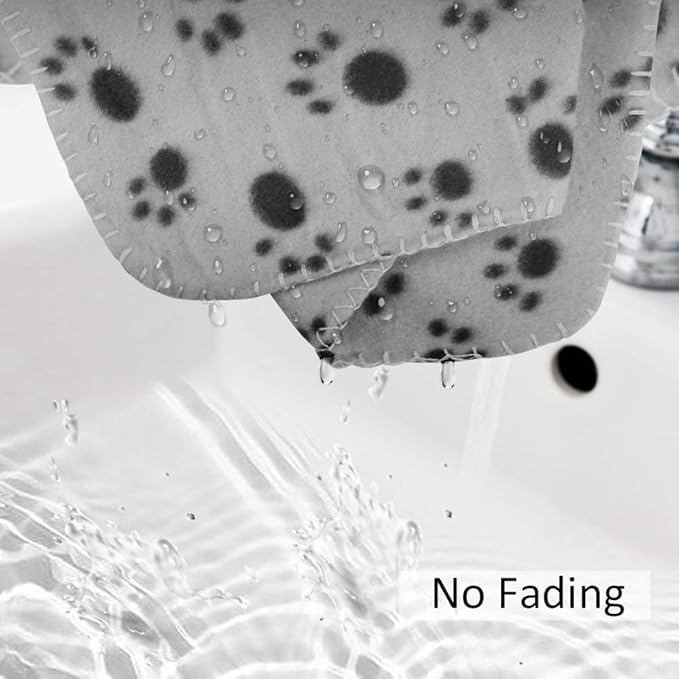 Comsmart Dog Blankets for Small Dogs, 6 Pack Puppy Blanket Cute Paw Print Pet Blanket for Dog, Puppy, Cat, Kitten, 39x35 inches, Grey