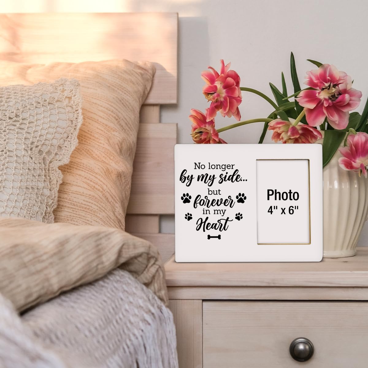 Dog Memorial Gifts for Loss of Dog Photo Frame, Pet Memorial Gifts for Dogs, Loss of Cat Sympathy Gift, Pet Bereavement Remembrance Wooden Picture Frame, Photo 4 x 6 Inches