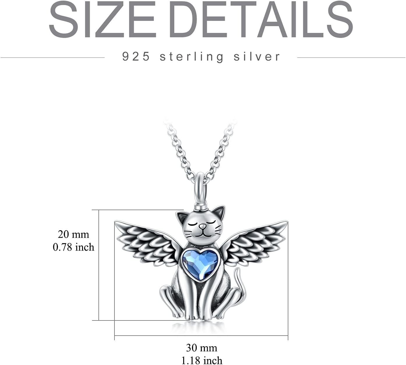 AOBOCO 925 Sterling Silver Dog/Cat Urn Necklace for Ashes Pet Cremation Keepsake Necklace Memorial Jewelry Gift for Women