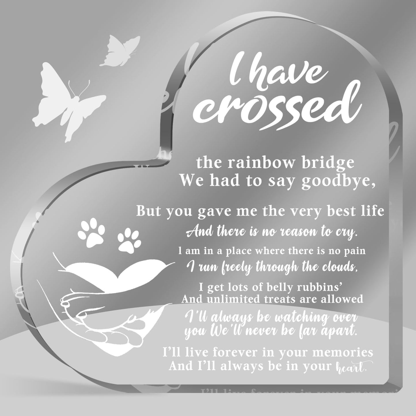 Pet Memorial Acrylic Rainbow Bridge Decorations - Sympathy Gifts for Loss of Dog, Cat - Bereavement Gifts for Pet Loss Remembrance