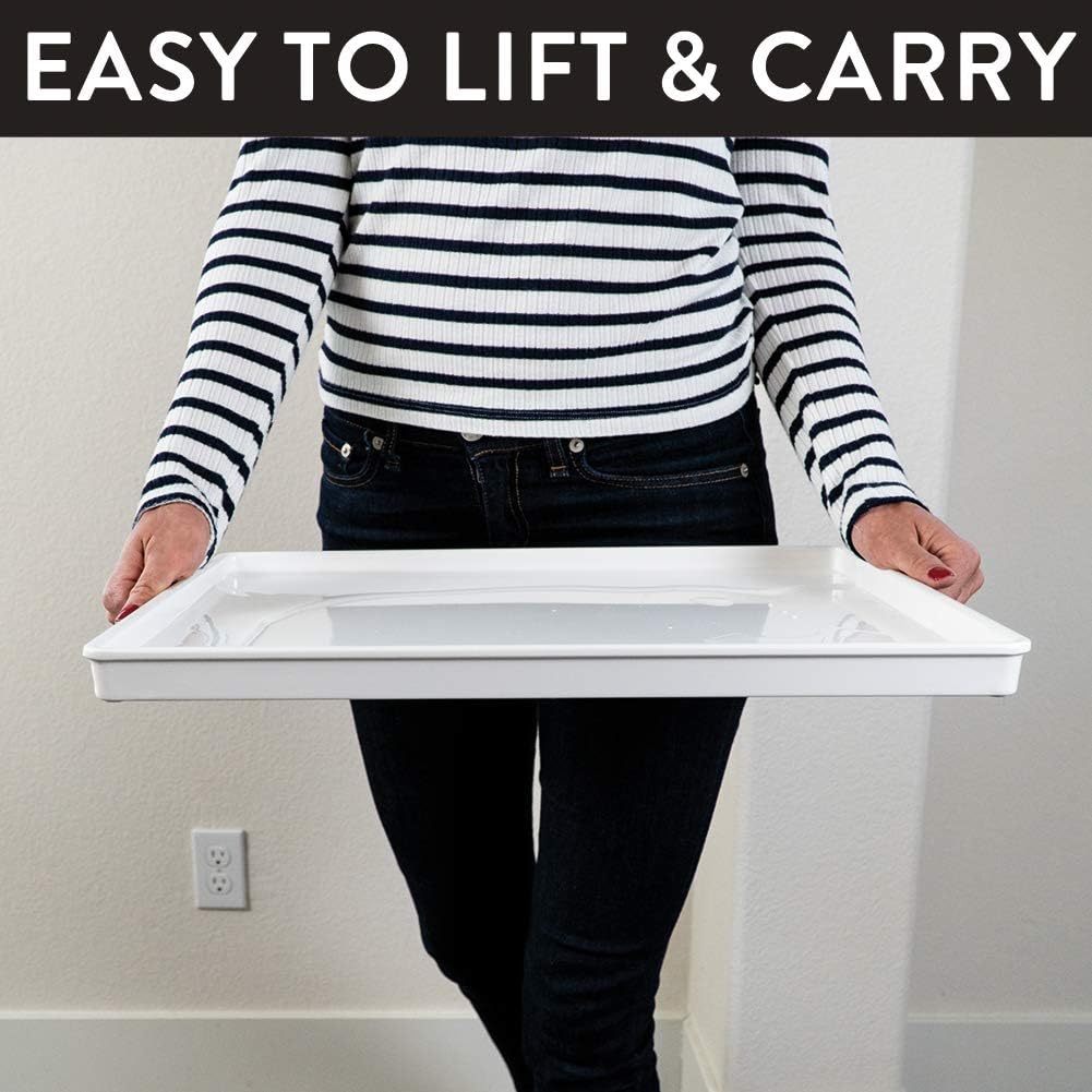 CatGuru Cat Food Mat, Small & Large Pet Feeding Mat, Waterproof Cat Tray for Food and Water, Silicone Pet Placemat, Non-Slip Mats for Cats, Easy to Clean Tray for Pets Bowls (Hard Tray,Marshmallow)