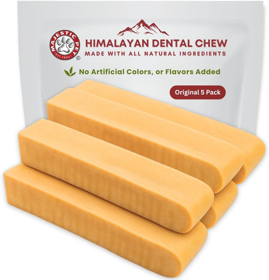 Majestic Pet Himalayan All-Natural Yak Cheese Dog Chews Made with 100% Cows Milk- Long Lasting Dental Chew for Dogs - Healthy Pet Treats (Dental & Bone Support, Regular, 5 Pack)