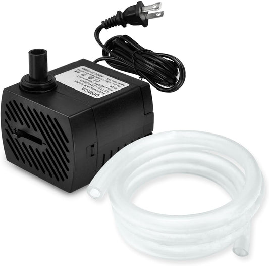 DOMICA (80GPH 4W) Mini Submersible Water Pump with 2.2FT Tube for Pond, Aquariums, Fish Tank, Hydroponics, Tabletop Fountain, Pet Fountain, Indoor or Outdoor Fountain Pump