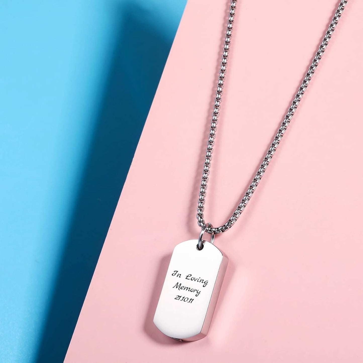 Personalized Urn Necklace for Pet Ashes Custom Photo/Name/Date Paw Print Pendant for Women Men Cremation Jewelry Memorial Keepsake for Dog/Cat/Pet Urn Necklace with Funnel Fill Kit