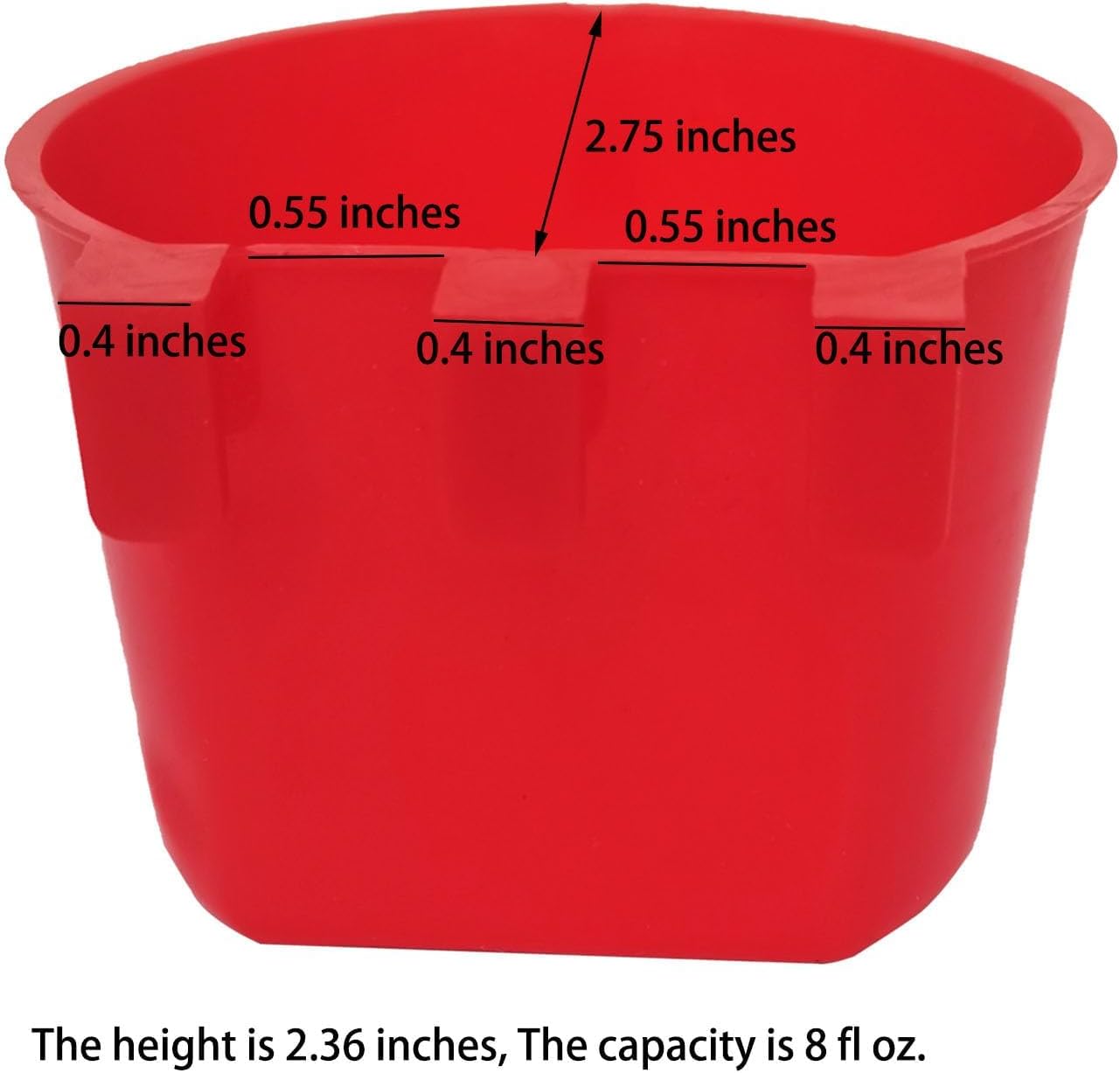 40 Pack Cage Cups Birds Feeders Seed Bowl Chicken Feeding Watering Dish Rabbit Water Food Hanging Wire Cages Box 8oz Coop Cups for Pet Parrot Parakeet Gamefowl Poultry Pigeon (Red)