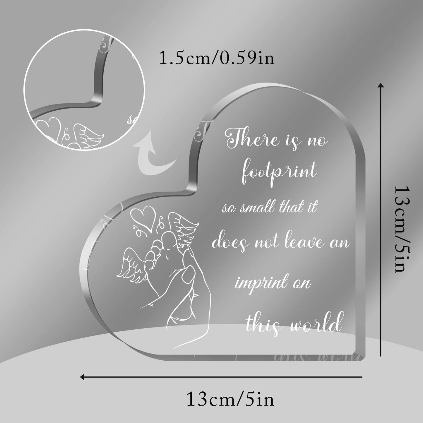 Miscarriage Gifts for Mothers, Remembrance Gift, Sympathy Gifts, Infant Loss Sympathy Gift, Funeral in Memory of Loss of Baby, Baby Footprint Memorial Heart Acrylic Sign, Remember Me Grieving Present