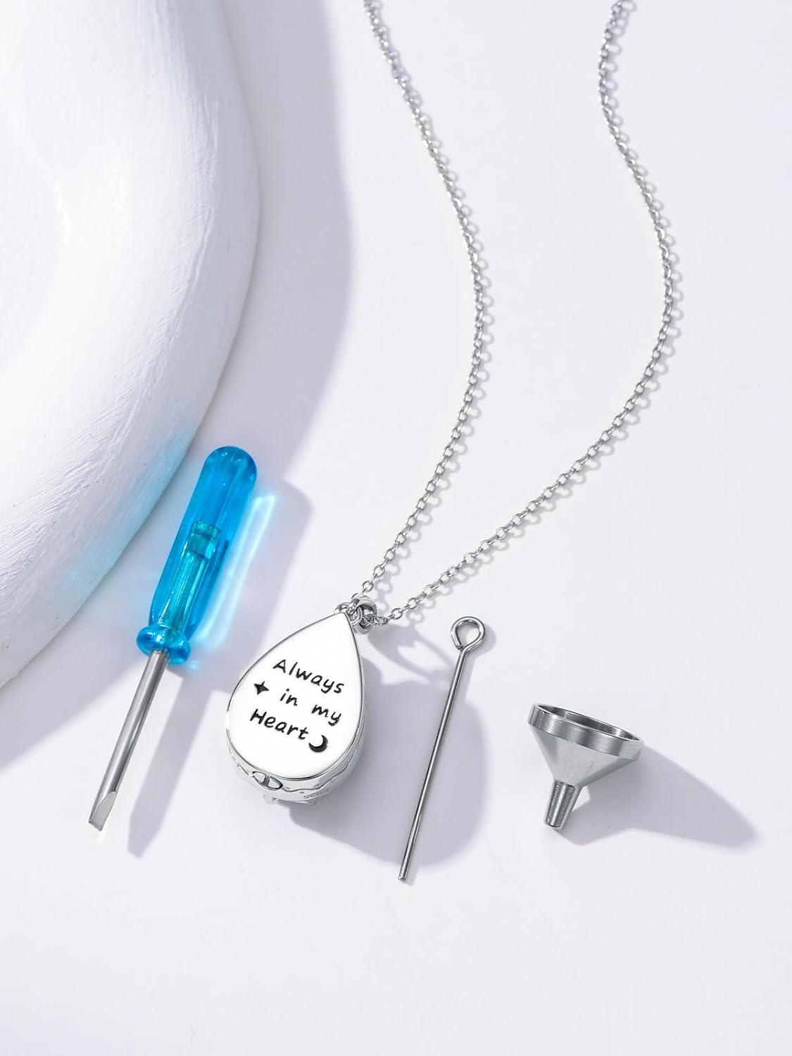 WINNICACA Urn Necklace for Ashes Sterling Silver Abalone Shell Cremation Jewelry for Ashes Jewelry Gifts for Nature Lovers Keepsake Memorial Jewelry for Women