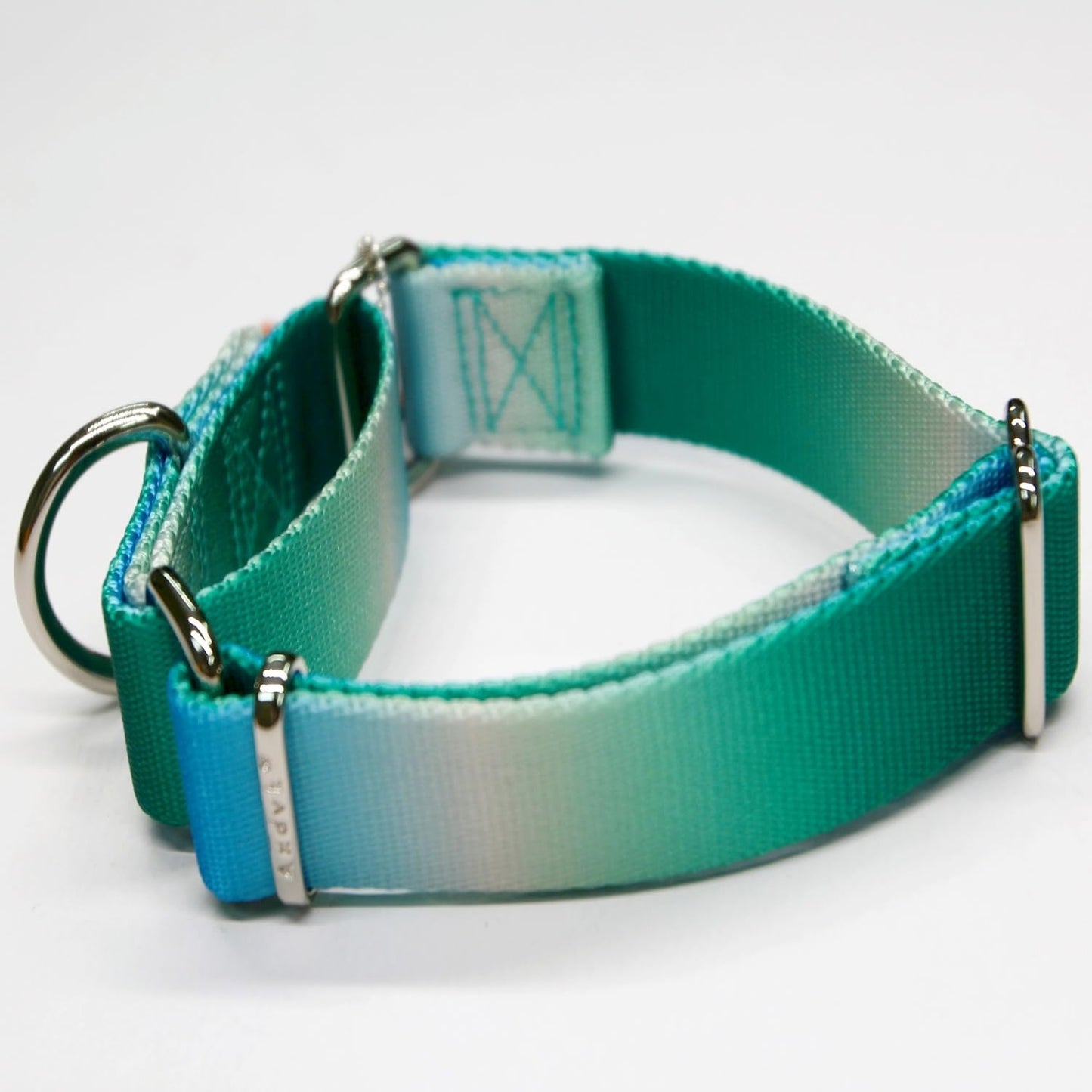 Martingale Dog Collar Colorful Gradient Fashionable - Anti-Escape Soft Durable Pets Collar for Walking Training Outdoor Daily Use -Large,Turquoise Gradient
