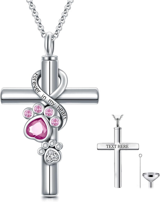 Cross Urn Necklace for Ashes 925 Sterling Silver Cremation Jewelry with Funnel Filler Kit Ashes Necklace for Human Women Girl Pets