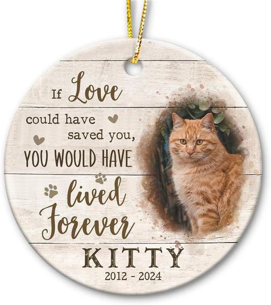 Memorial Ornaments, Memorial Gift for Loss of Cats, Pet Memorial Gifts, Sympathy Gift, Ceramic Keepsake in Loving Memory of Pet, Kitten