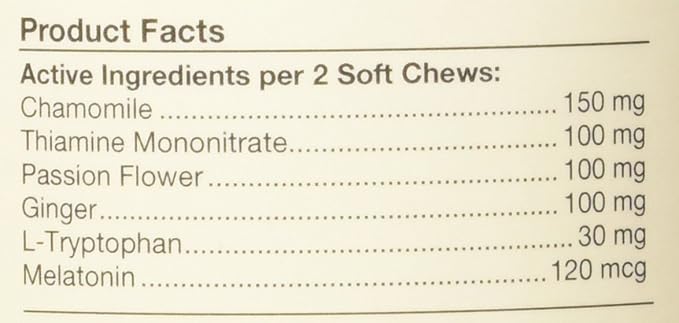 NaturVet Quiet Moments Calming Dog Supplement, Dog Soft Chews with Melatonin to Help Reduce Stress from Storms, the Vet, Fireworks, and Travel, Bacon and Chicken Flavored Pet Supplement, 180 Count Jar