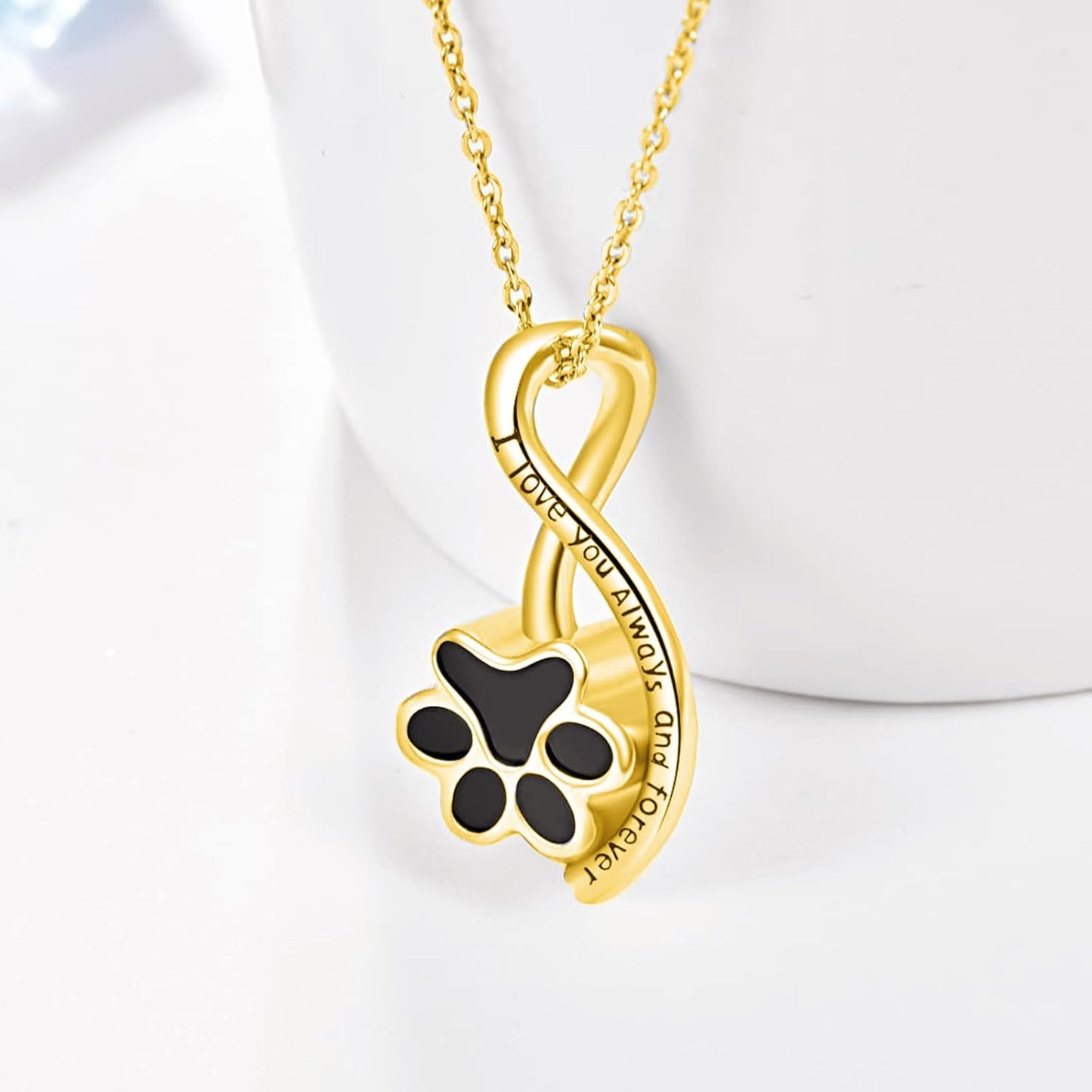 Dreamboat Urn Necklace for Dog Cat Ashes 925 Sterling Silver Pet Cremation Memorial Pendant Paw Print Ash Keepsake Jewelry for Women
