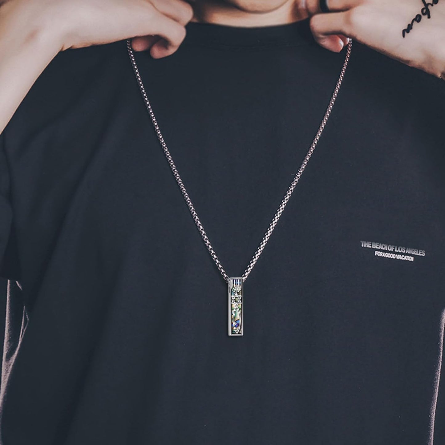 Urn Necklaces for Ashes Sterling Silver 3D Vertical Bar Memorial Pendant for Loved Ones Keepsake Cremation Jewelry Gifts for Women Men