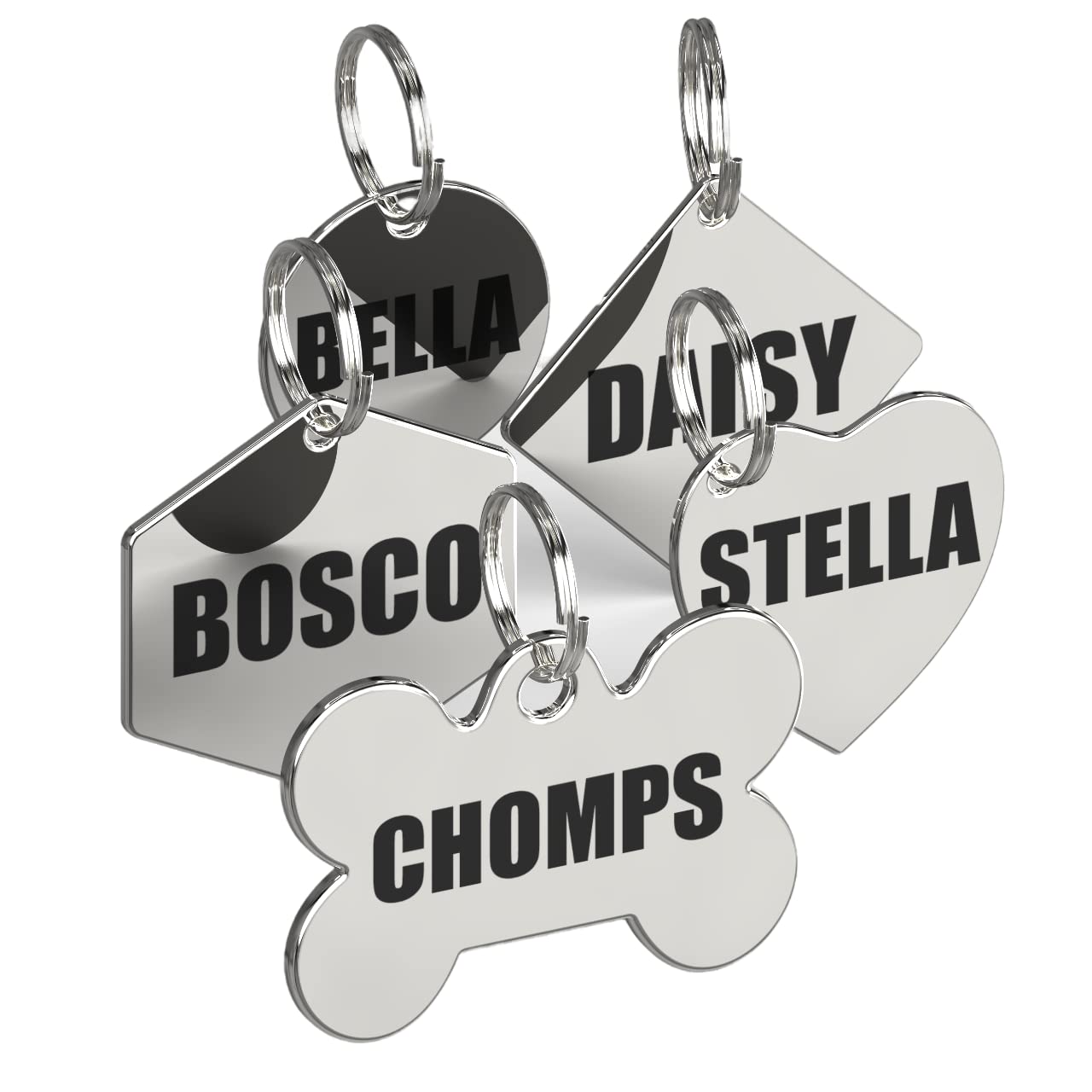 Dr. Fremont's Stainless Steel ID Dog Tags Engraved for Pets Personalized for Cat or Dog Collar Bold Font for Safety (Small, Round)