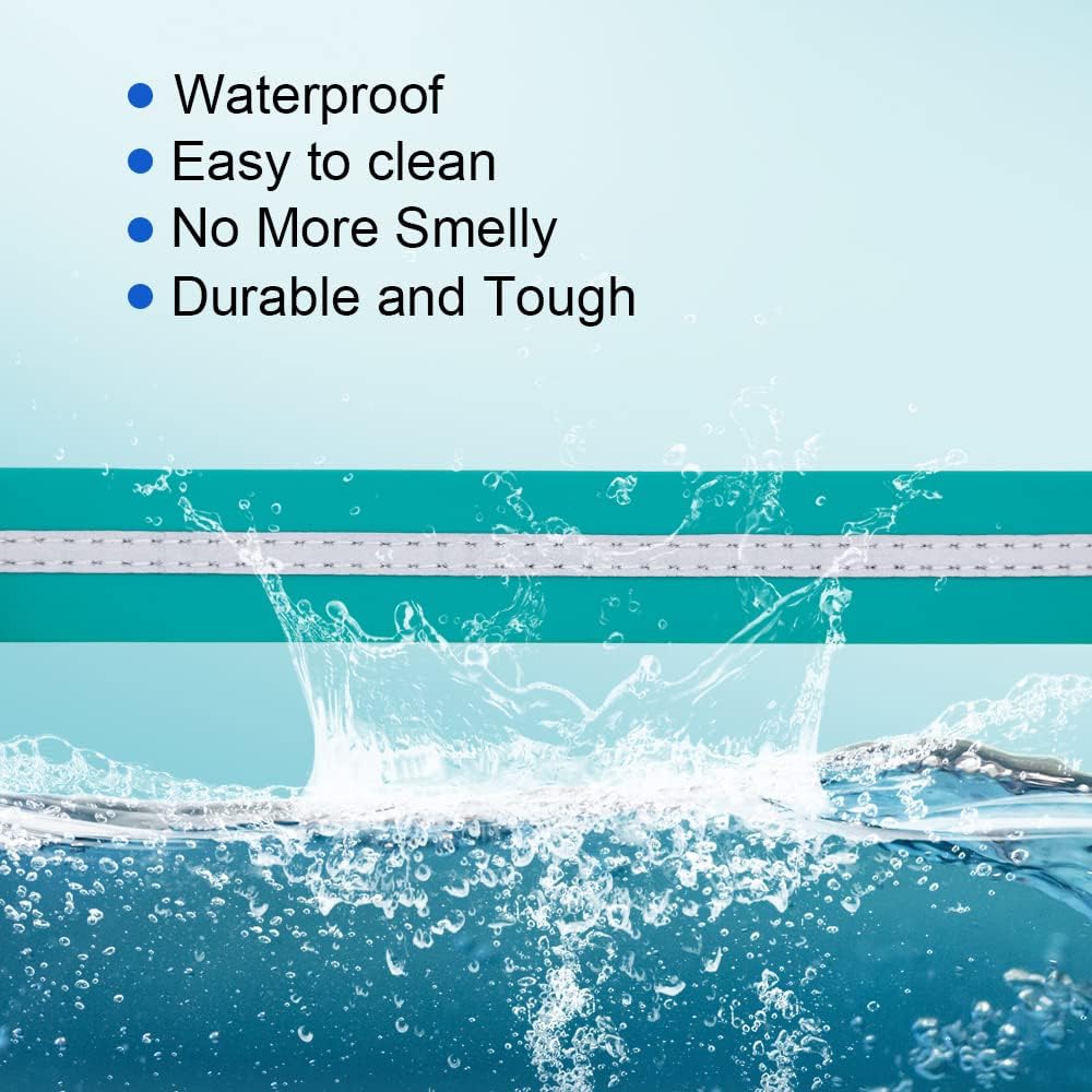 NIMBLE Dog Collar Waterproof Pet Collars Anti-Odor Durable Adjustable PVC & Polyester Soft with Reflective Cloth Stripe Basic Dog Collars S/M/L Sizes (Small (9.45”-14.17”inches), Emerald Green)