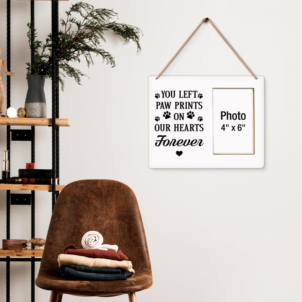 Pet Memorial Gift Photo Frame, Dog Memorial Gifts for Loss of Dog, Sympathy Gifts for Dogs, Cat Pet Bereavement Remembrance Gift Wooden Picture Frames, Photo 4 x 6 Inches