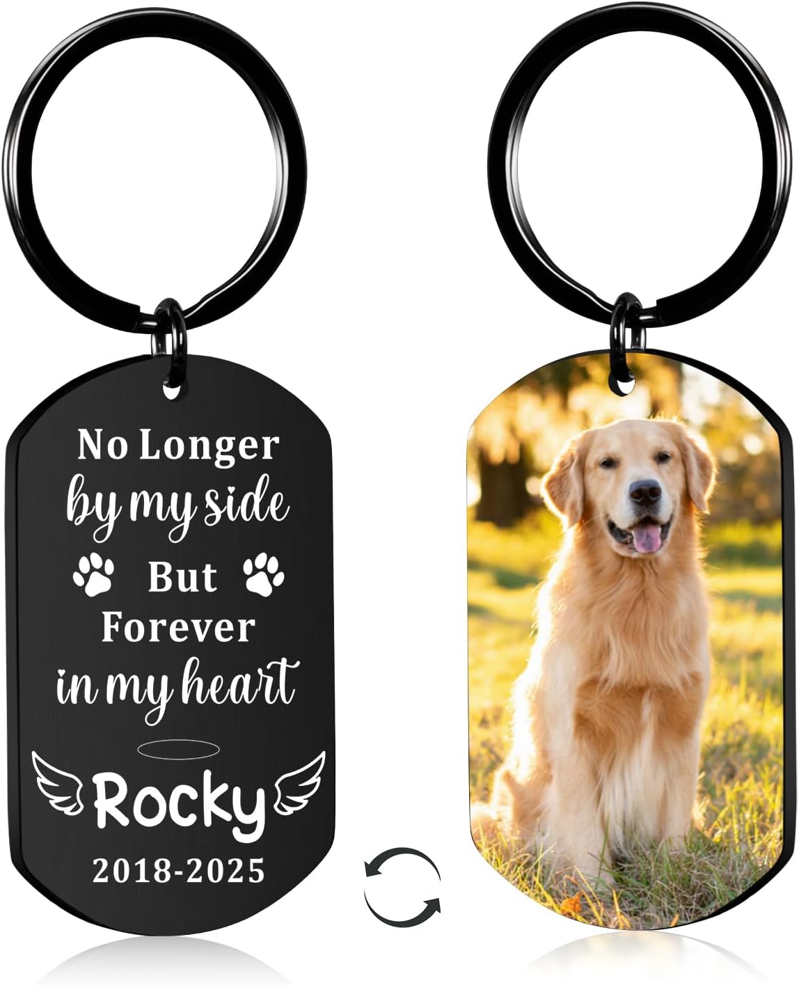 Pet Memorial Gifts for Dogs Cats Custom Keychain with Picture Name Personalized Bereavement Gift for Loss of Pet Sympathy Gifts Dog Passed Away Gift Grieving Remembrance Memorial Keychain Keepsake