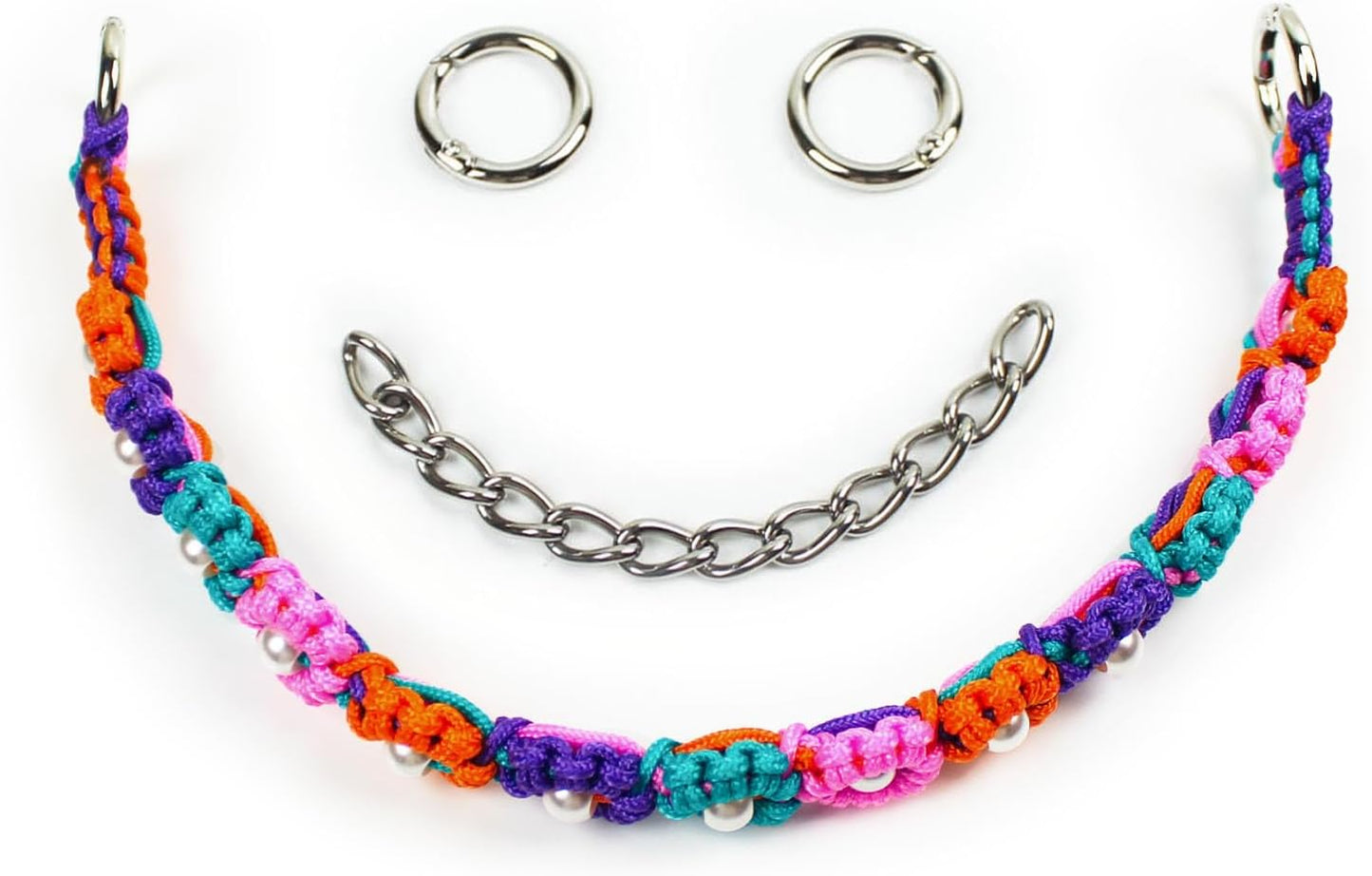 Cute Handmade Paracord Dog Collar – Unique Hand-Braided Colorful Flower Design Pet Accessory for Medium Dogs Fit 14-18" Size M