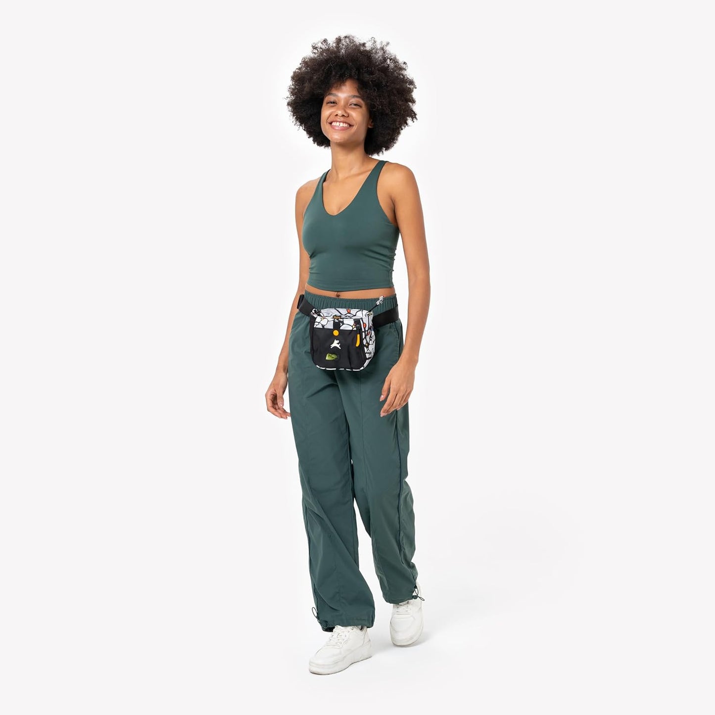 OllyDog Backcountry Day Bag | Hands-Free Dog Training Treat Pouch | Fanny/Hip Pack with Zipper Closure & Built-in Poop Bag Dispenser | Removable Waist Clip (Magnolia)