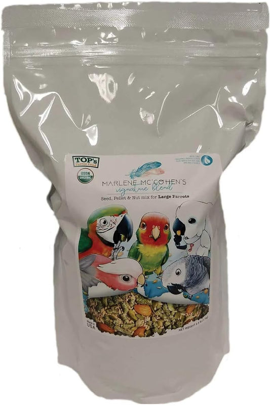TOP's Parrot Food Marlene Mc'Cohen's USDA Certified Organic Signature Blend Bird Seed and Pellet Mix for Large Birds 2.
