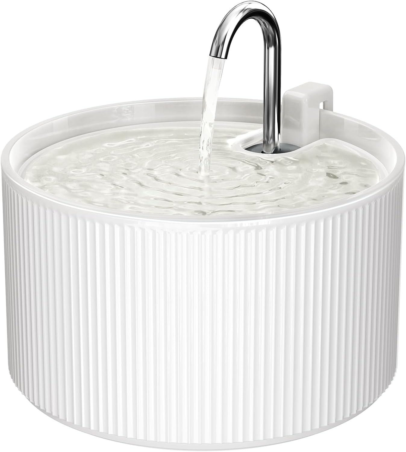 Voluas Ceramic Cat Water Fountain, 2.2L/74oz Cat Fountains for Drinking Indoor, Automatic Pet Water Dispenser with Ultra-Quiet Pump and Replacement Filter, Kitty Watering Supplies, Easy Clean BPA-Free