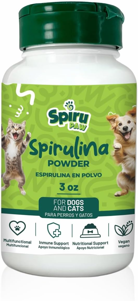 Spirulina-Based Powder for Pets Produced in The Atacama Dessert - Natural Supplement Nutrient-Rich, Essential Amino Acids & Prebiotics - 3 oz