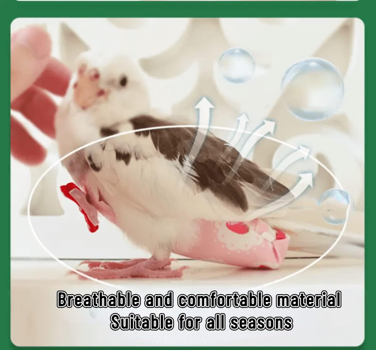 Bird Flight Suits Diapers for Monk Parakeets, Conures, Lovebirds, Cockatiels Flight Suits, Parrot Clothes, Bird Training Nappy Suit Liners Clothes (Small,Red)