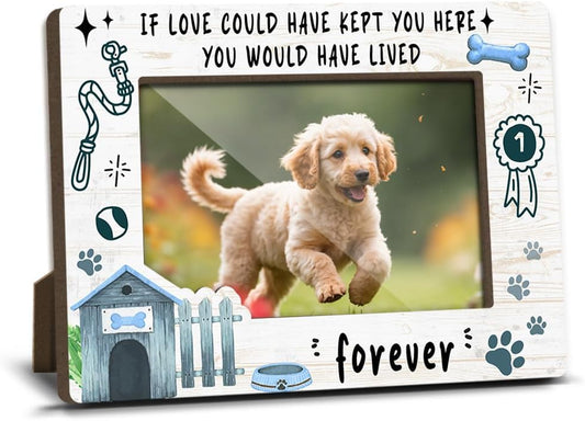 Dog Memorial Photo Frames Dog and Cat Loss Remembrance Gift Sympathy Keepsake for Pet Lovers Condolence Present for Pet Owner If love Could Have Kept You Here Picture Frames 4x6 Photo - YY013