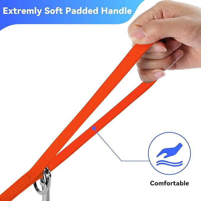 Waterproof Long Leash for Dogs Training 16FT/30FT/50FT, Long Dog Leash Heavy Duty Lead for Large Medium Small Dogs Outside Walking, Playing, Camping, or Yard(Orange 30FT)