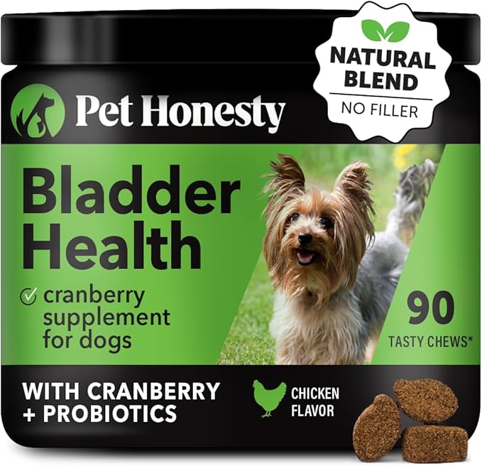 Bladder Health Cranberry Supplement for Dogs – Kidney Support for Dogs, Cranberry & D-Mannose for Dog Urinary Tract Health, Dog Urine & Bladder Support (Chicken)