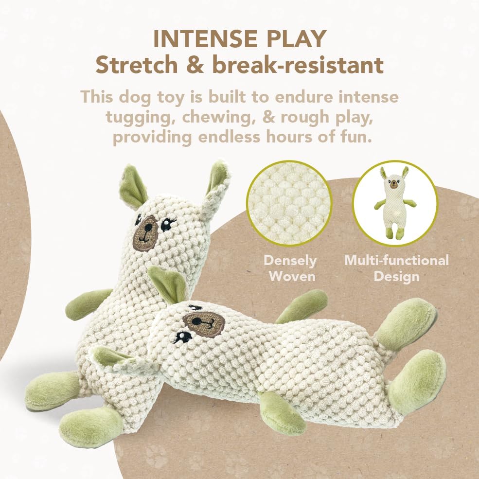 Eco-Bud Happy Pet Toy for Dogs, Densely Woven Squeaky Dog Toys with Built in Squeak, Long-Lasting and Durable Dog Toys, Recycled Plush Dog Squeaky Toys
