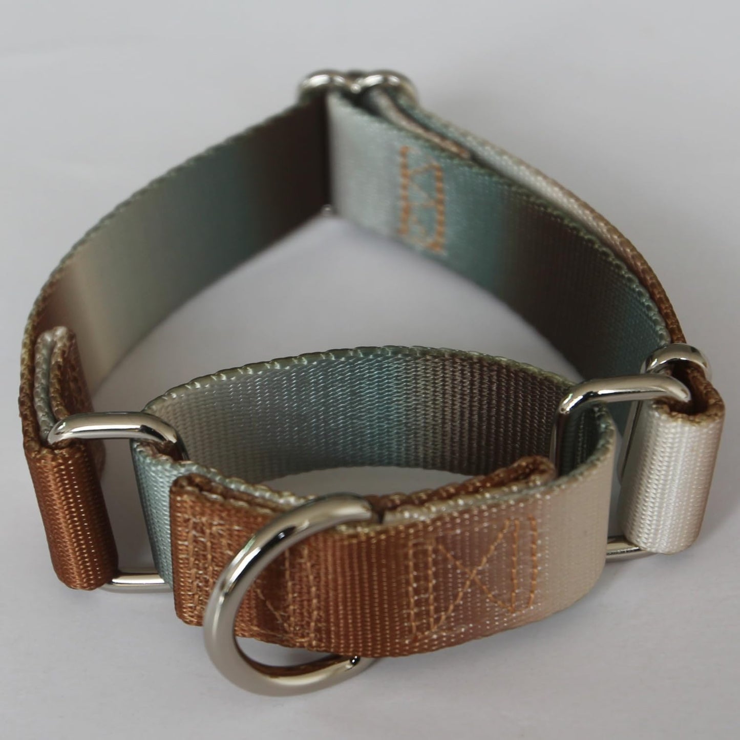 Martingale Dog Collar Colorful Gradient Fashionable - Anti-Escape Soft Durable Pets Collar for Walking Training Outdoor Daily Use -Medium, Silver Brown