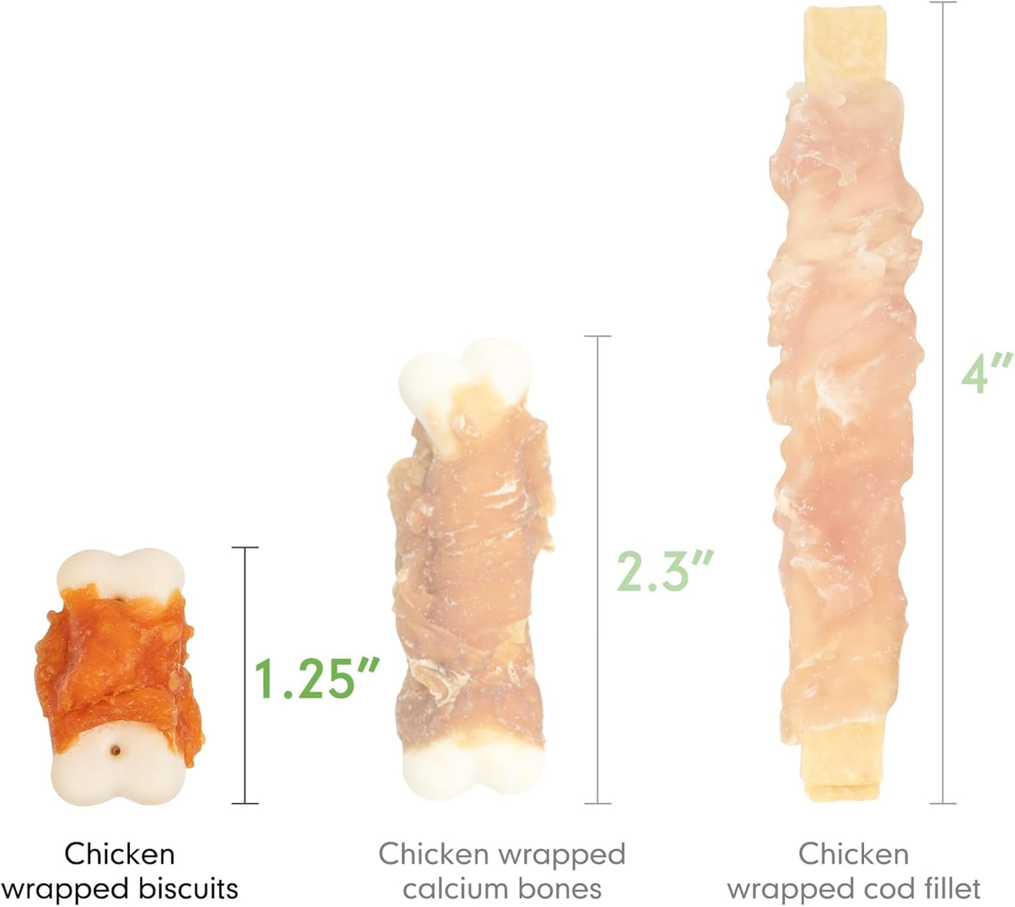 MON2SUN Dog Treats, Mini Chicken Wrapped Biscuits with Added Vitamins, Healthy Training Snacks for Small Medium and Large Dogs, 21.16oz