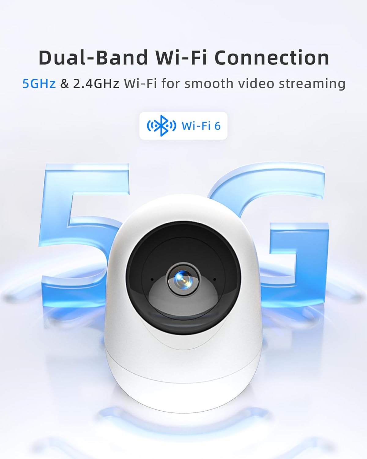 Indoor Camera 5G WiFi Pan & Tilt 2.5K 4MP Compatible up to 256GB SD Card (Not Included) - Security Camera Indoor, Plug-in Puppy/Pet Camera with Speaker/Phone App for Room, Motion Tracking