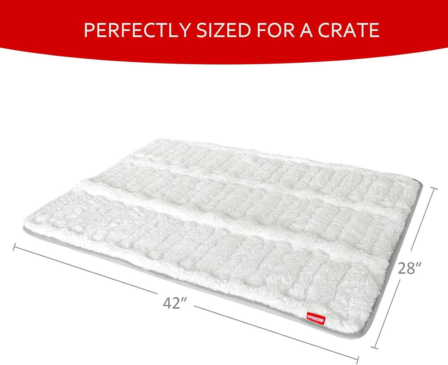 Dog Bed Crate Mat(42" X 28"), Soft Plush Dog Bed Pad Machine Washable Crate Pad, Dog Sleeping Mat with Anti Slip Bottom