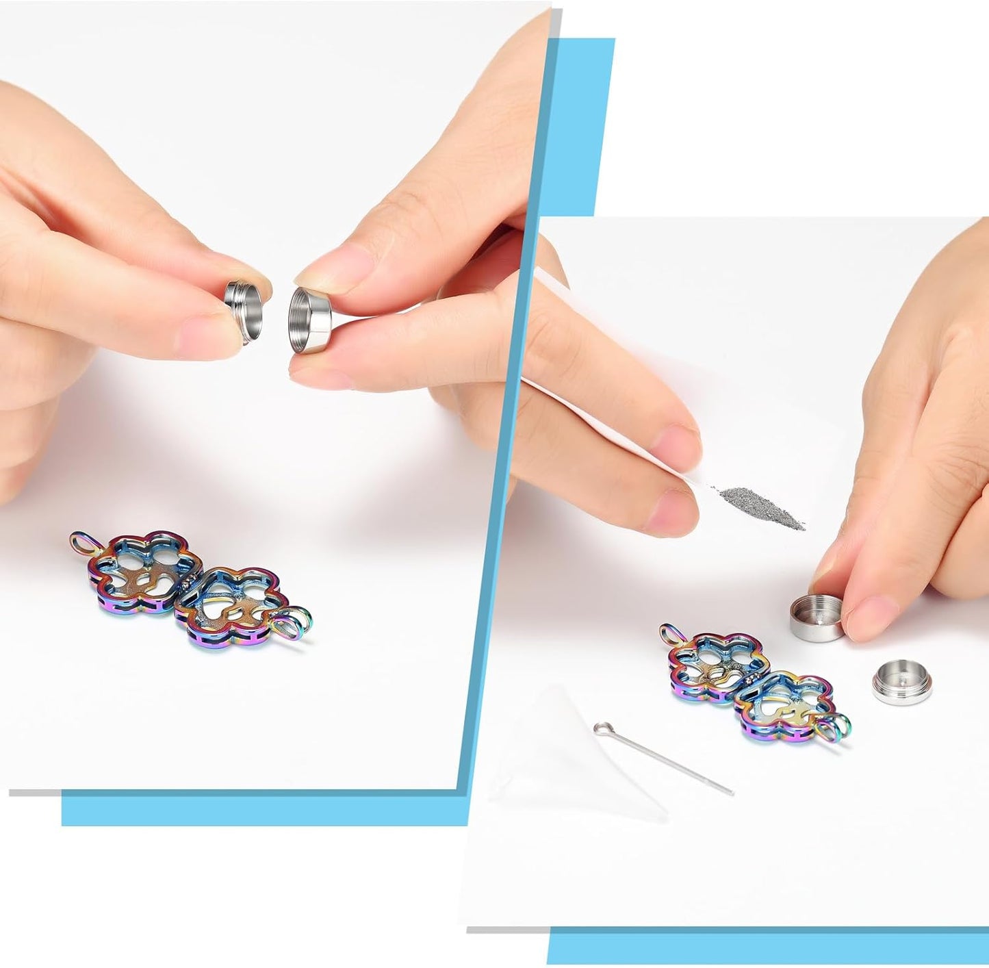 Oinsi Pet Cremation Jewelry For Ashes For Dog/Cat Paw Stainless Steel Memorial Locket Urn Necklace Inside Mini Case Keepsake Cremation Jewelry Women Men