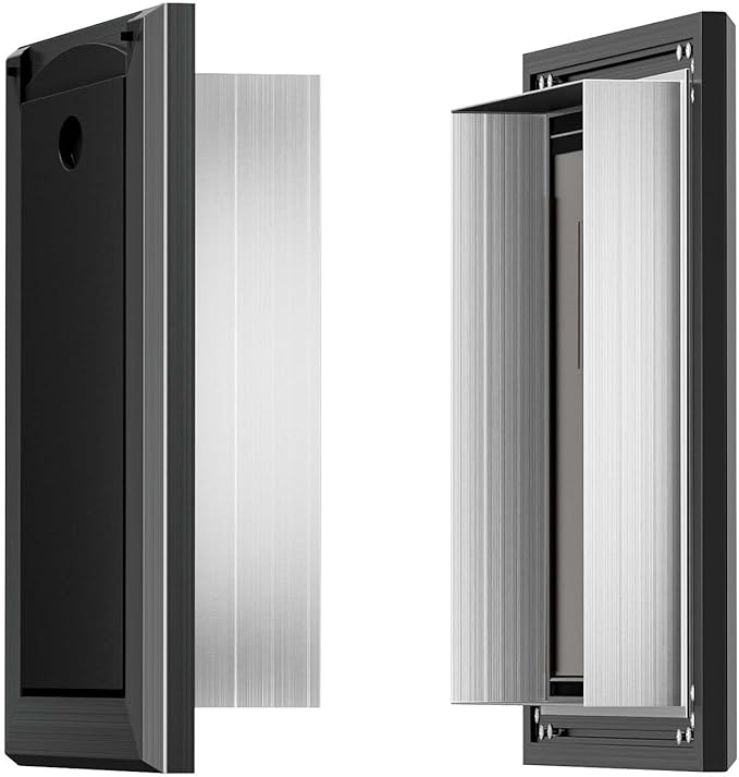[Classicmacher] Heavy Duty Doggie with Two Sliding Lock Panel, Aluminum Large Dog Door for Exterior Door, Magnetic Double Flaps for X-Large Dog Up to 200LBS (Double Flaps,X-Large)